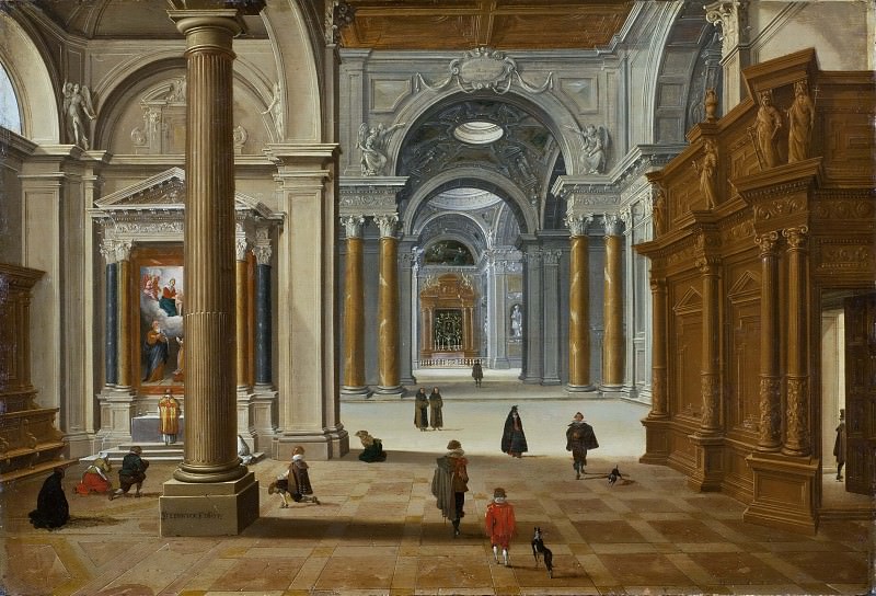 Интерьер барочной церкви. Бартоломеус ван Бассен