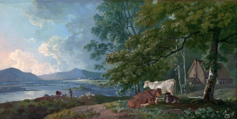Утро - Пейзаж со скотом. Джордж Баррет