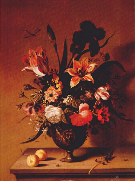 the-younger flowers in bronze vase c1640. Ambrosius II Bosschaert