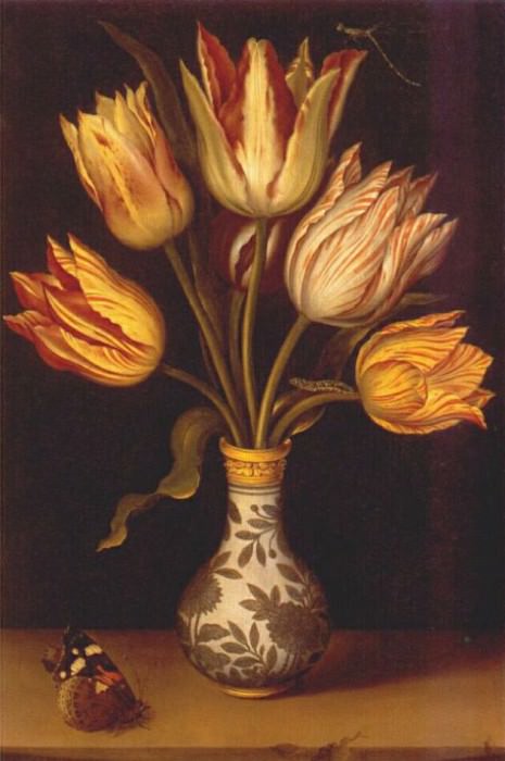 tulips in a vase. Ambrosius II Bosschaert