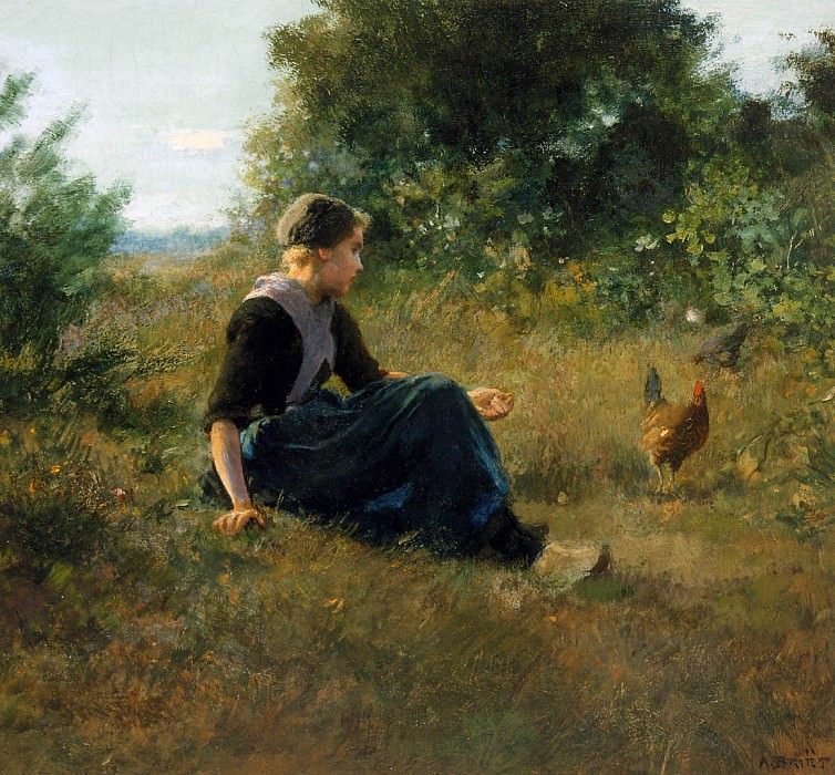 Feeding the chickens. Arthur Briët