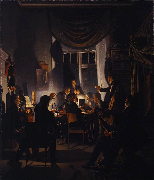 A Smoking Party. Wilhelm Bendz
