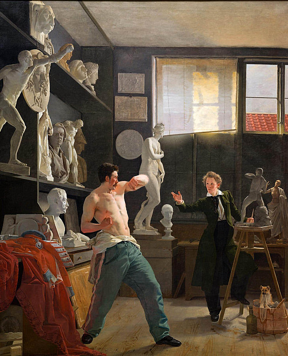 A Sculptor in his Studio Working from the Life. Wilhelm Bendz