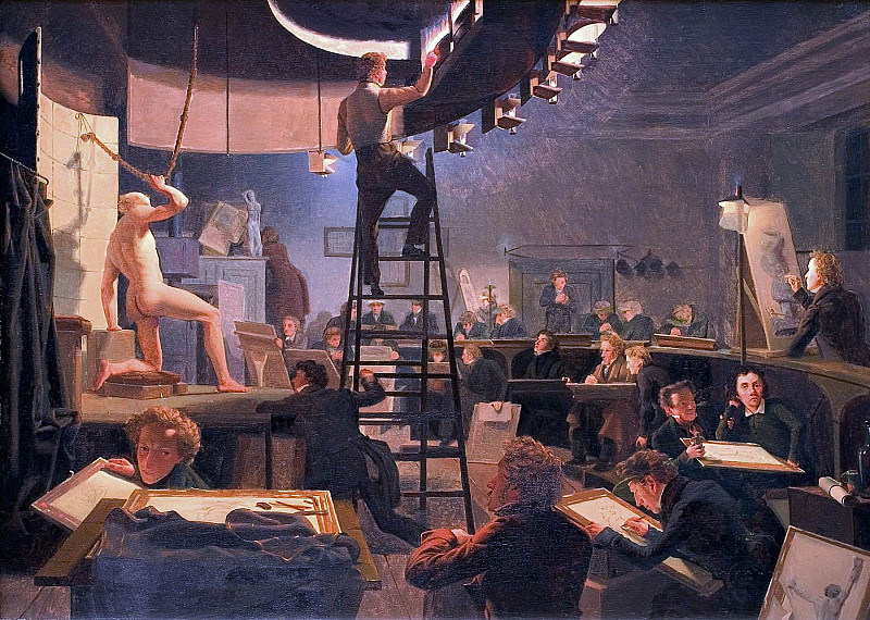 The Life Class at the Royal Academy of Fine Arts. Wilhelm Bendz