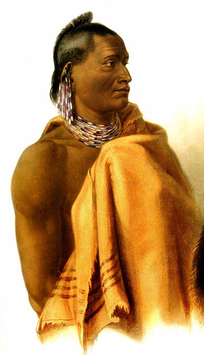 Индеец племени Миссури, 1833. Карл Бодмер