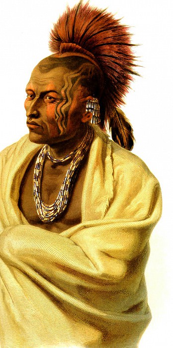 Tna 0040 Wakesasse, Musquake Indian Karl Bodmer, 1833 sqs. Карл Бодмер