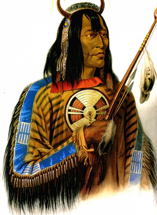 Ноапех, вождь племени Ассинбойнов. Карл Бодмер