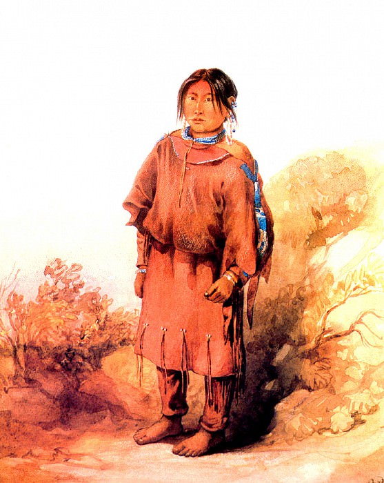 Девочка из племени Черноногие Пьеганы. Карл Бодмер