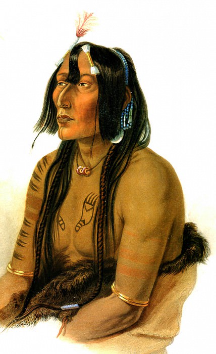 Психдья-Сахпа, индеец племени Янктонов. Карл Бодмер