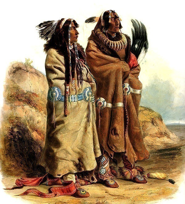 Sih-Chida & Mahchsi-Karehde, Mandan Indians KarlBodmer. Karl Bodmer