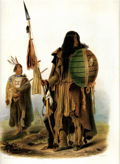 Индейцы племени Питатапиу Ассенбойн, 1833. Карл Бодмер