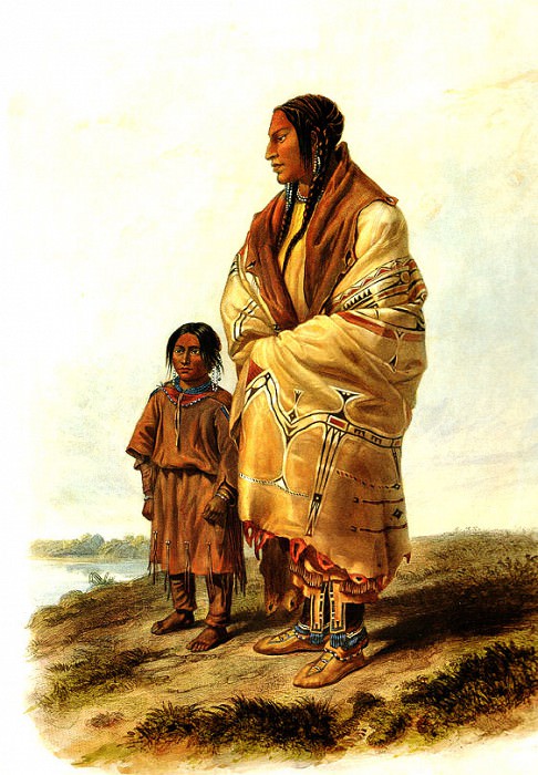 Tna 0016 Dacota Woman and Assiniboin Child KarlBodmer, 1833 sqs. Karl Bodmer
