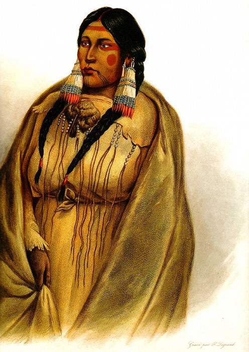 Женщина из племени Кри, 1832. Карл Бодмер