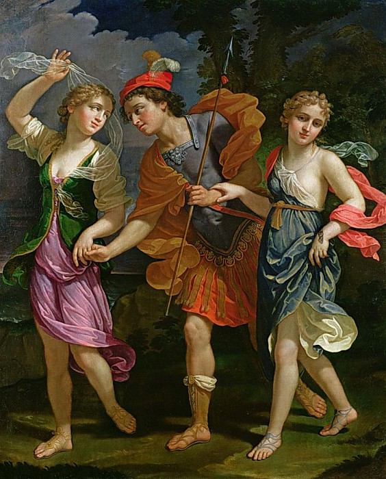 Theseus with Ariadne and Phaedra, the daughters of King Minos. Benedetto the Younger Gennari