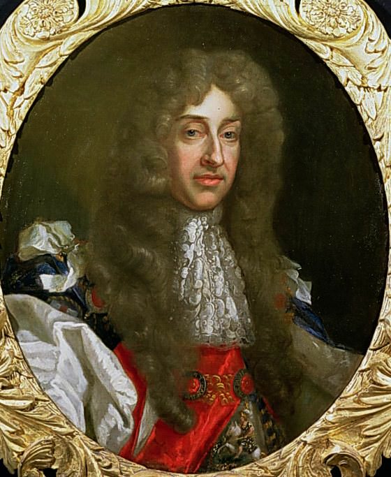 Portrait of James II (1633-1701) in Garter robes. Benedetto the Younger Gennari