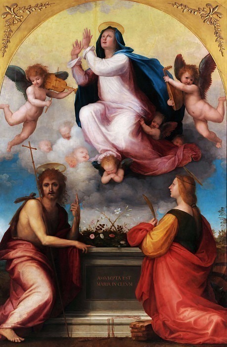 Assumption of the Virgin with St. John the Baptist and St. Catherine of Alexandria. Fra Bartolommeo (Baccio della Porta)