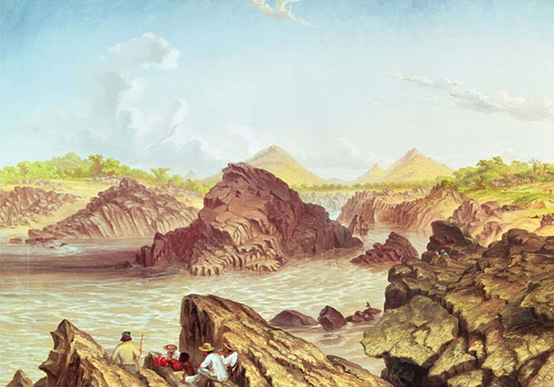 Three Channel Rapids Above Kebrabasa on the Zambezi. Thomas Baines