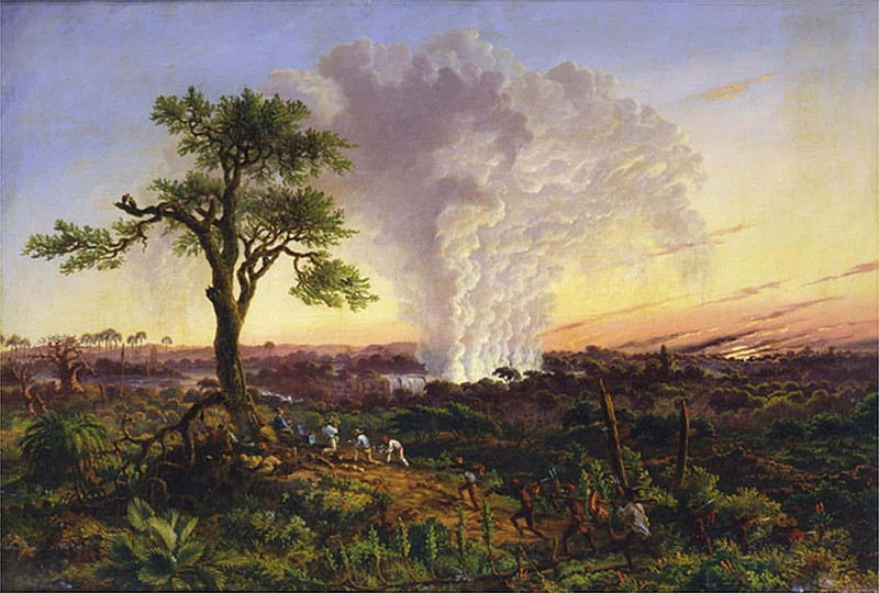 Victoria Falls at Sunrise. Thomas Baines