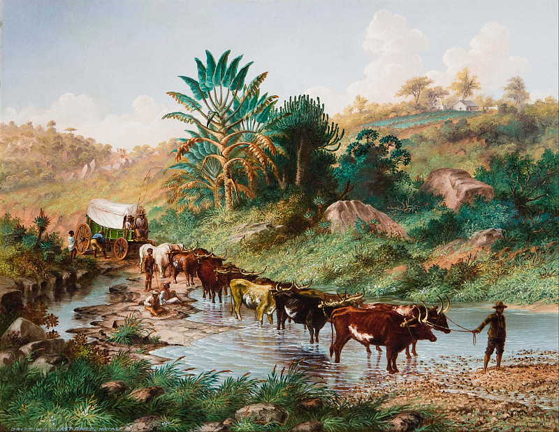 Wagon Crossing a Drift. Thomas Baines