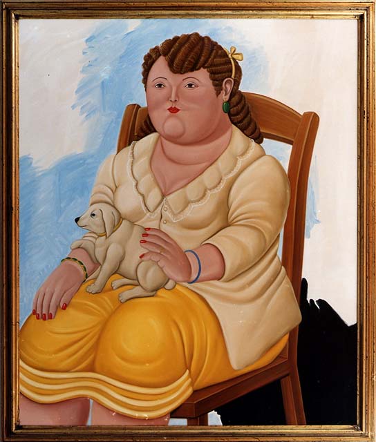 Donna con cane. Fernando Botero