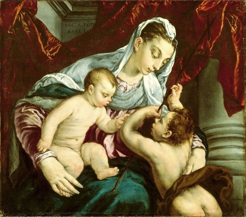 Богородица с младенцем и юным святым Иоанном Крестителем