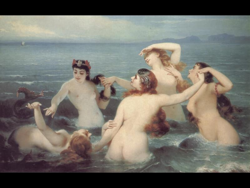 Mermaids Frolicking in the Sea. Charles Edouard Boutibonne