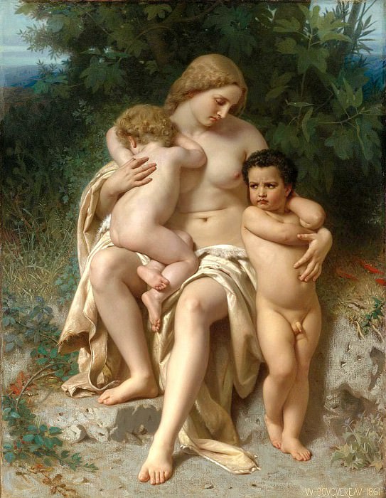 First Discord (Cain and Abel). Adolphe William Bouguereau