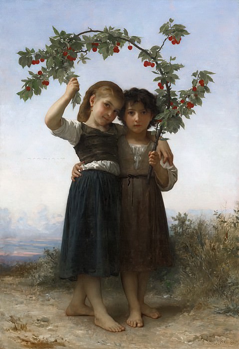 THE CHERRY BRANCH. Adolphe William Bouguereau