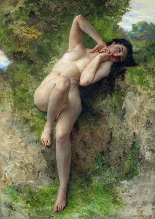 A dryad, Adolphe William Bouguereau