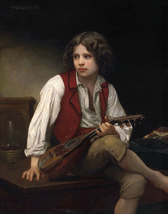 Italian boy with a mandolin. Adolphe William Bouguereau