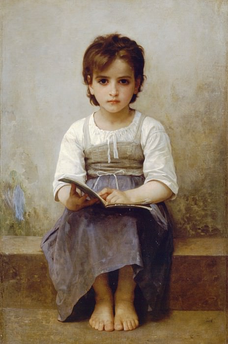 The difficult lesson. Adolphe William Bouguereau
