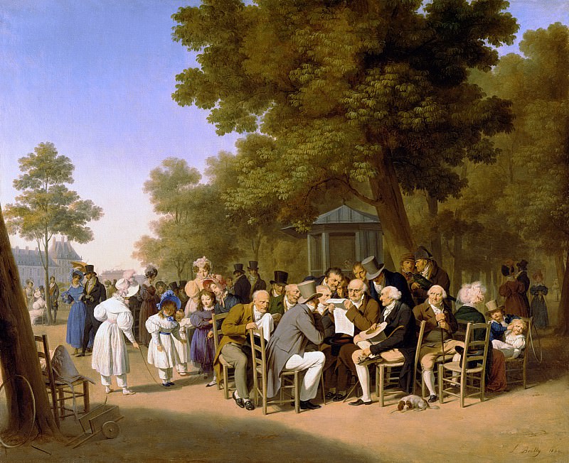Politicians in the Tuileries Gardens, 1832. Louis Leopold Boilly