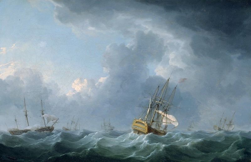 Английские корабли перед бурей. Чарльз Брукинг