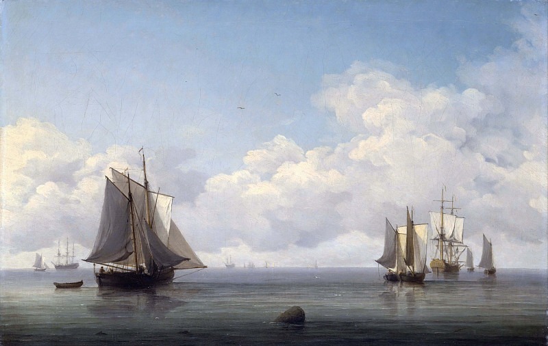 Fishing Boats in a Calm Sea, Charles Brooking