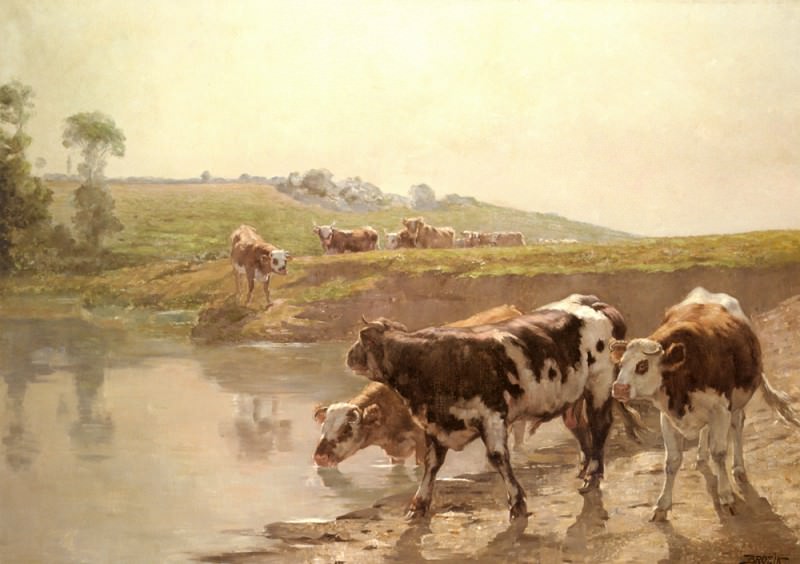 Cattle In A Pasture. Wenceslas Vacslav Brozik
