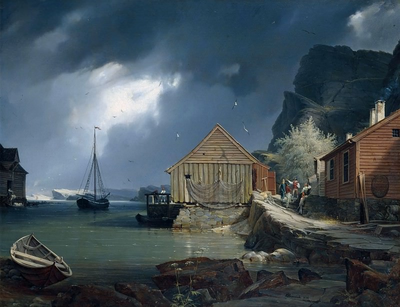 Solsvik fishing village, Norway. Gustav Adolf Boenisch