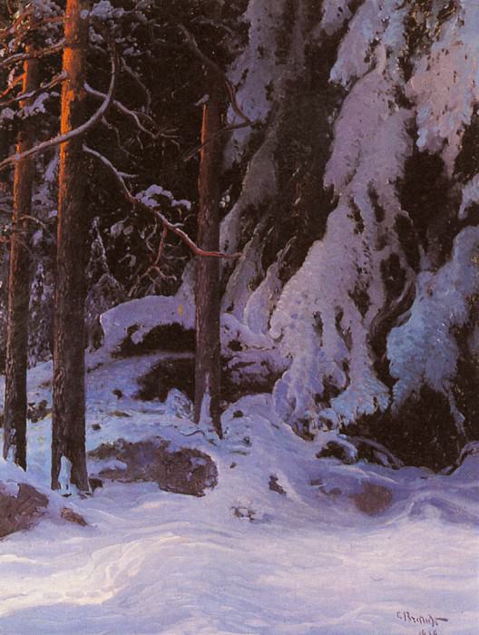 Лес, занесенный снегом. Карл Брандт
