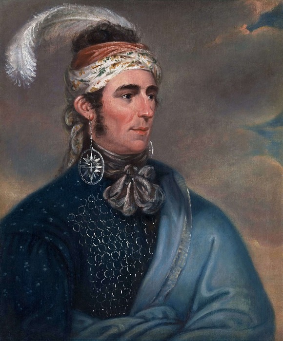Portrait of Major John Norton as Mohawk Chief Teyoninhokarawen. Mather Brown