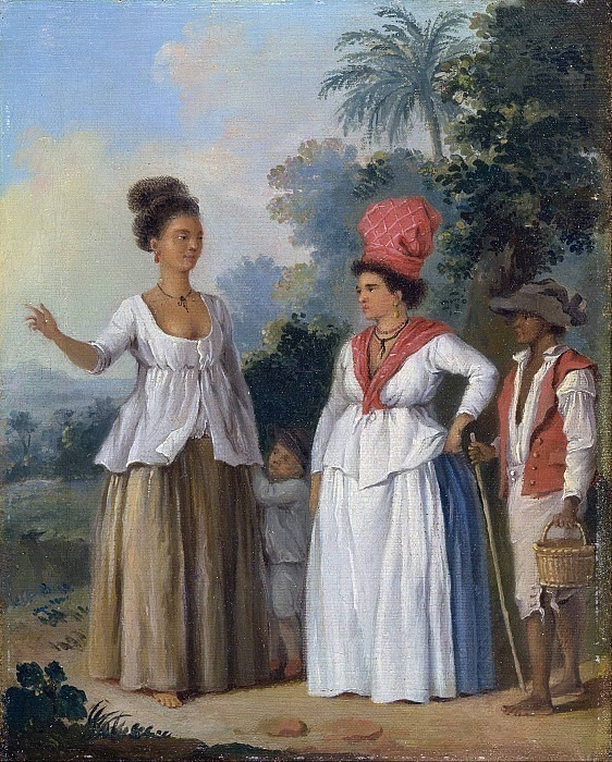 Вест-Индийские женщины с ребёнком и чёрным слугой. Агостино Бруниас