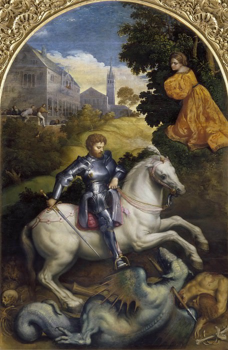 Saint George and the Dragon. Paris Bordone