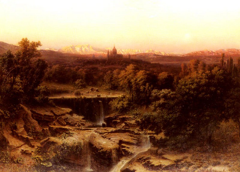 Пространный пейзаж с рекой. Фриц (Фридрих) Бамбергер