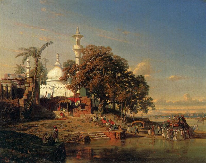Индийская мечеть на реке Хугли около Калькутты. Огюст Боргет