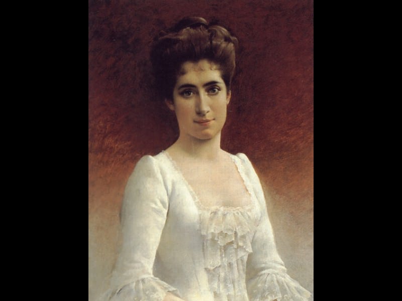 Портрет молодой дамы в белом платье. Берндтсон Гуннар