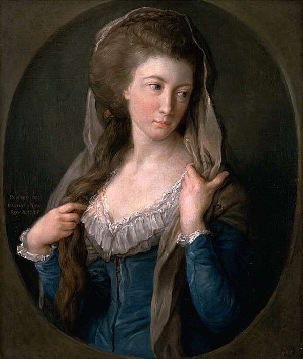 Portrait of a Woman, traditionally identified as Margaret Stuart, Lady Hippisley. Pompeo Girolamo Batoni
