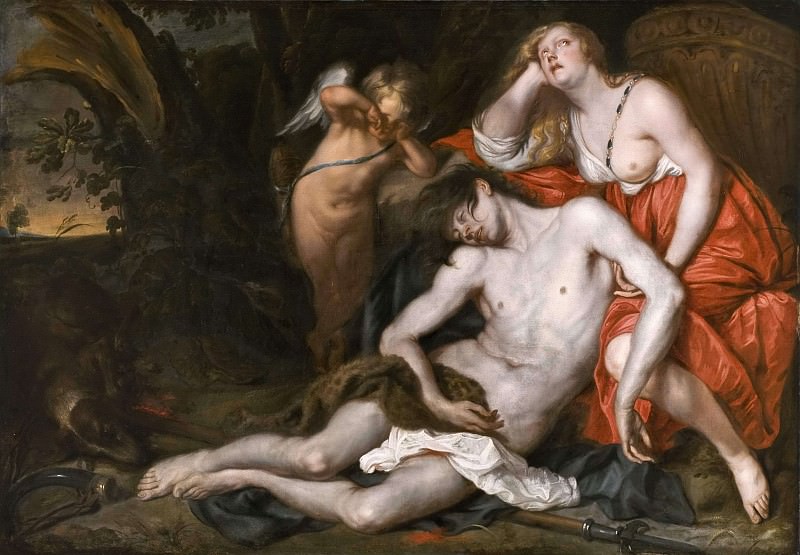Venus Bewailing the Death of Adonis [Workshop of], Thomas Willeboirts Bosschaert