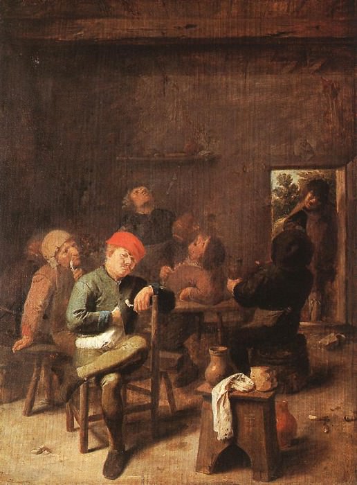 Peasants Smoking And Drinking. Adriaen Brouwer