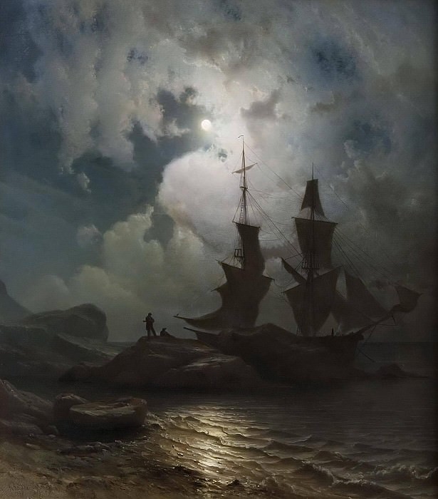 Лунный свет на побережье Норвегии. Кнуд Андреессен Бааде