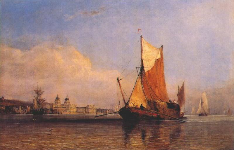 cooke a hay barge off greenwich c1835. Edward William Cooke