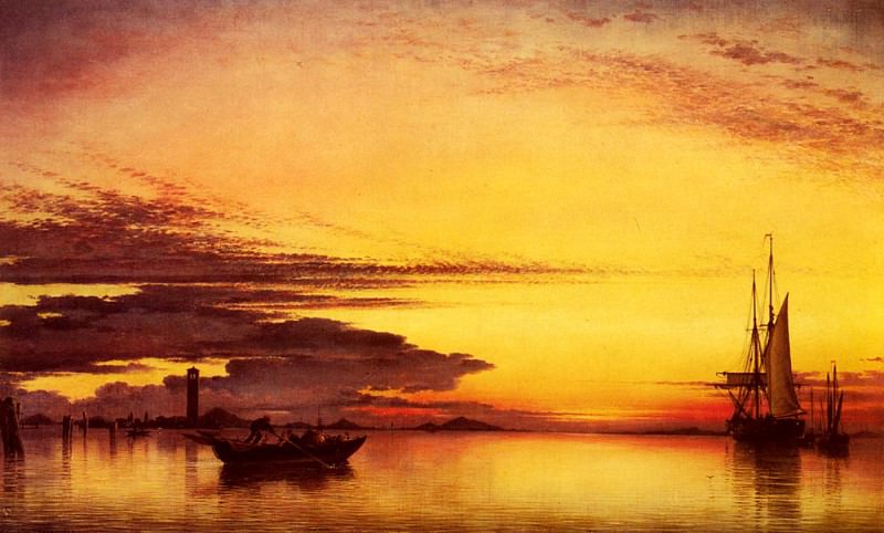 Sunset On The Lagune Of Venice. Edward William Cooke