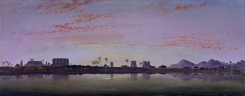 Pylons at Karnak, the Theban Mountains in the Distance. Edward William Cooke